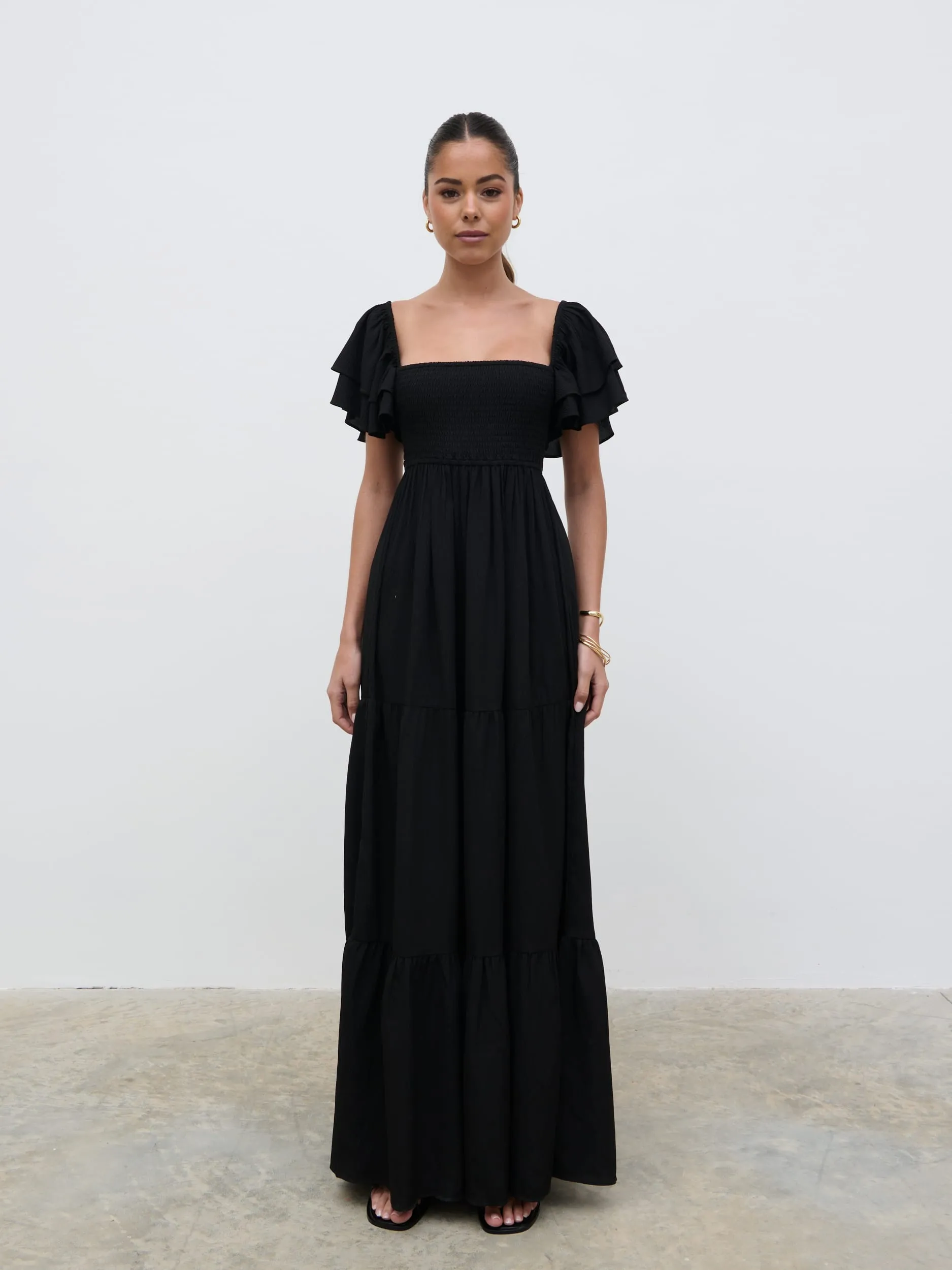 Althea Frill Easywear Day Dress - Black