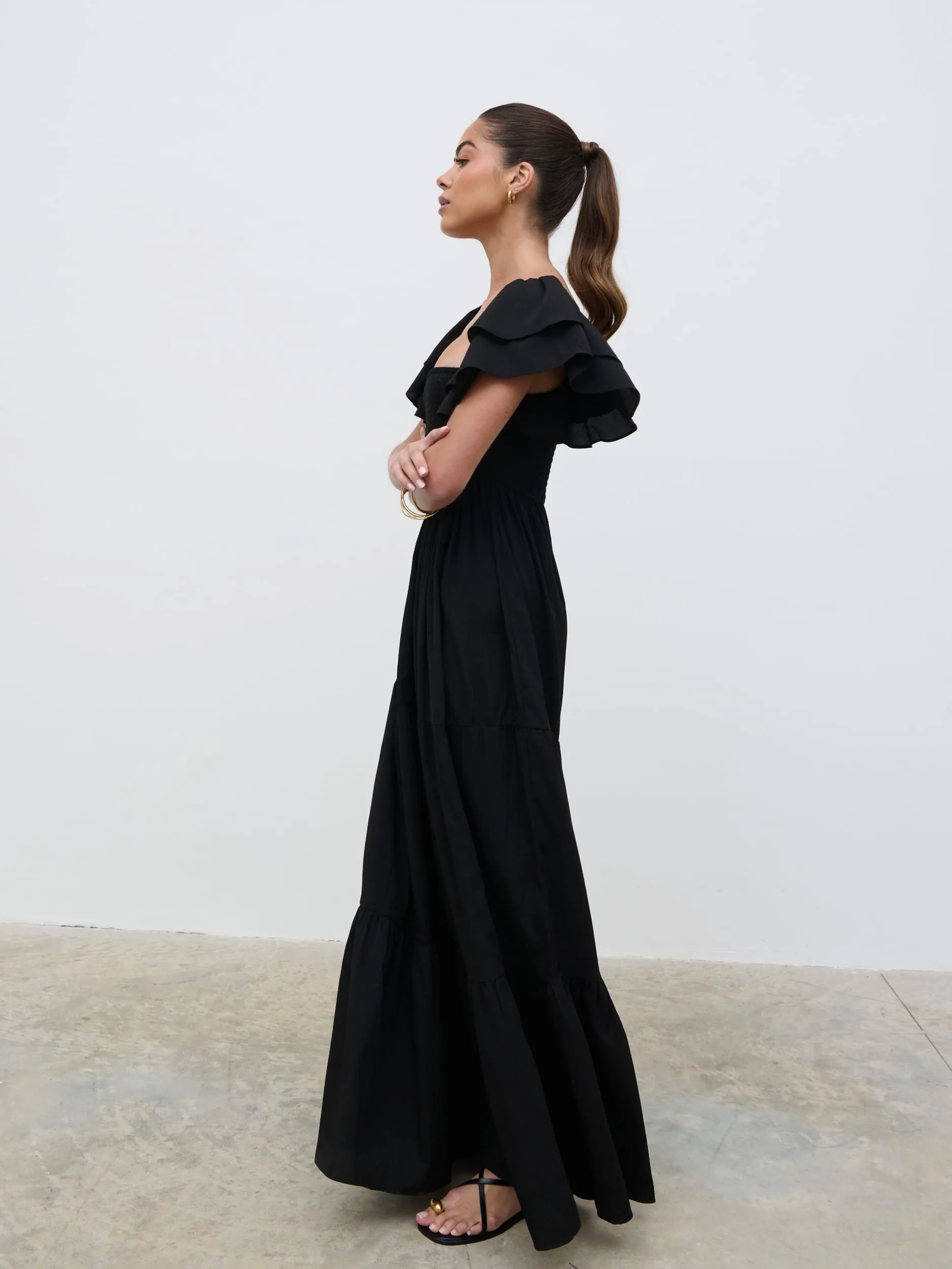 Althea Frill Easywear Day Dress - Black