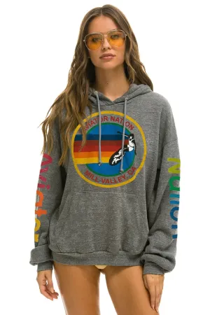 AVIATOR NATION MILL VALLEY RELAXED PULLOVER HOODIE - HEATHER GREY