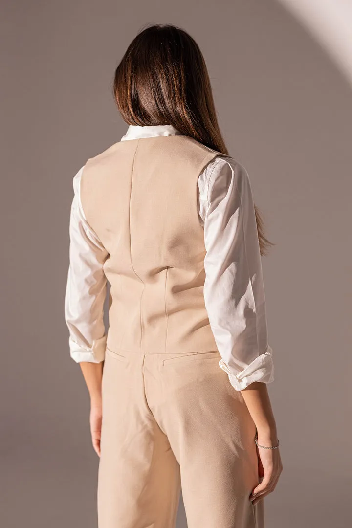 Beige Formal Vest