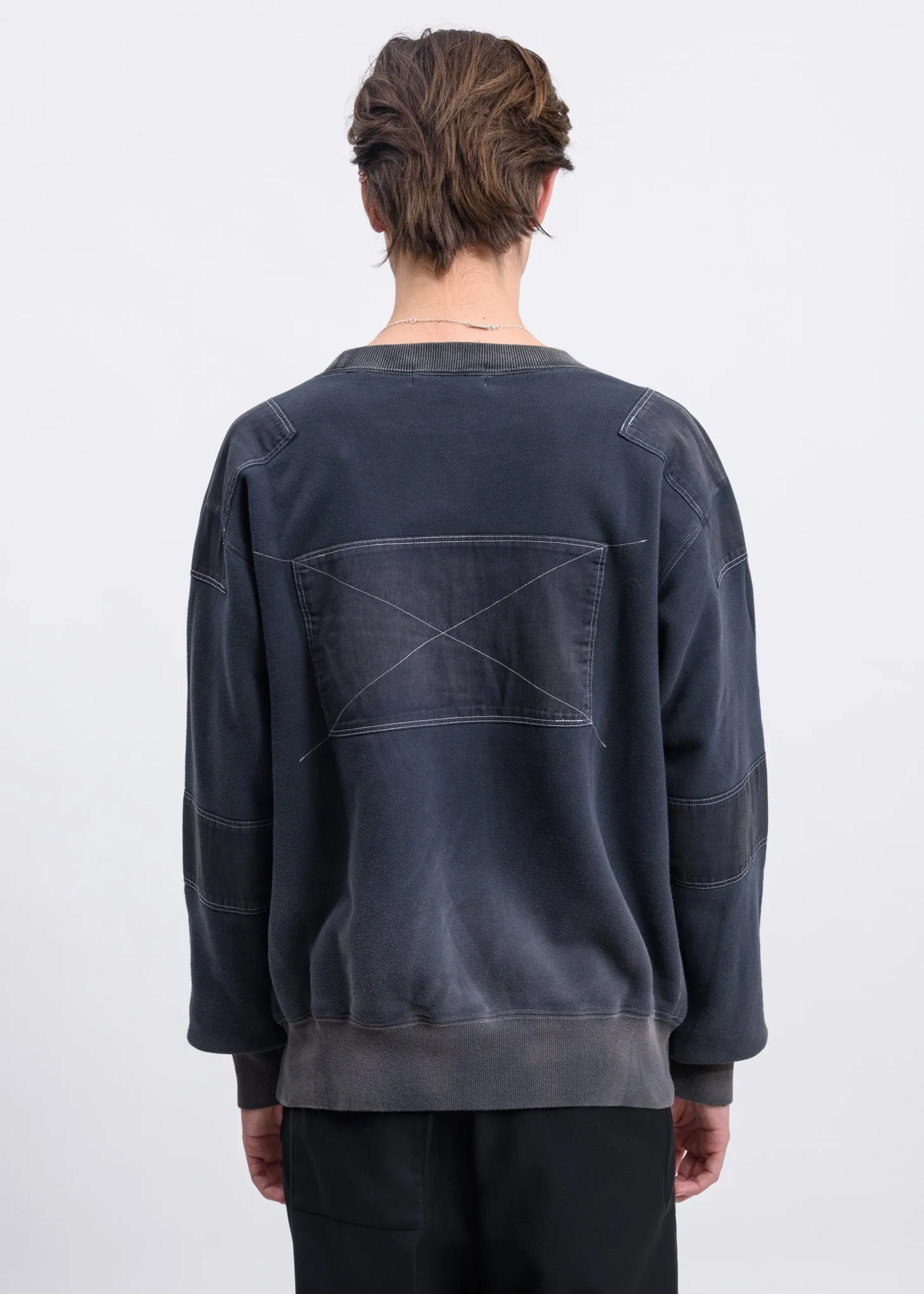 Black Bleach Patchwork Sweater
