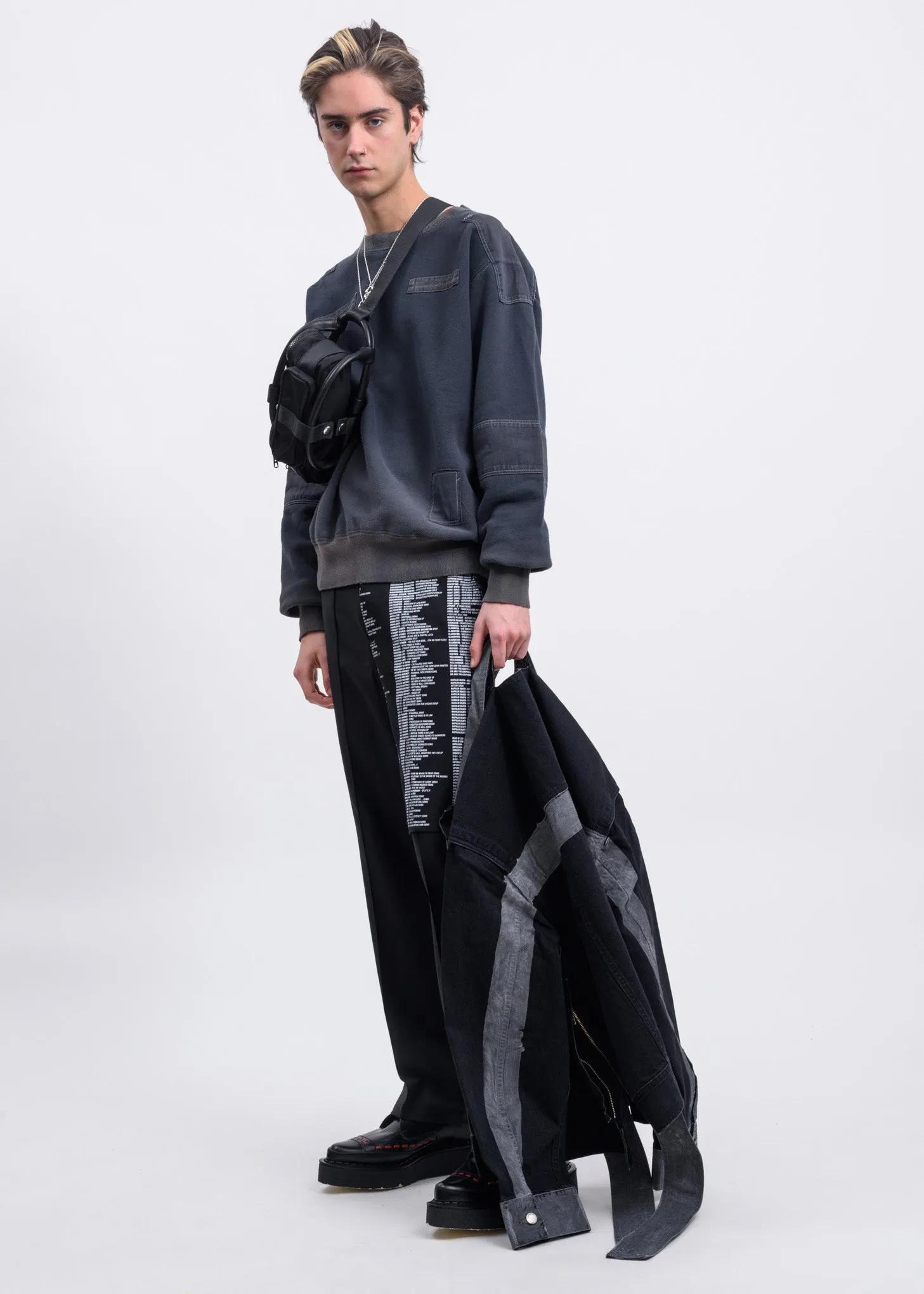 Black Bleach Patchwork Sweater