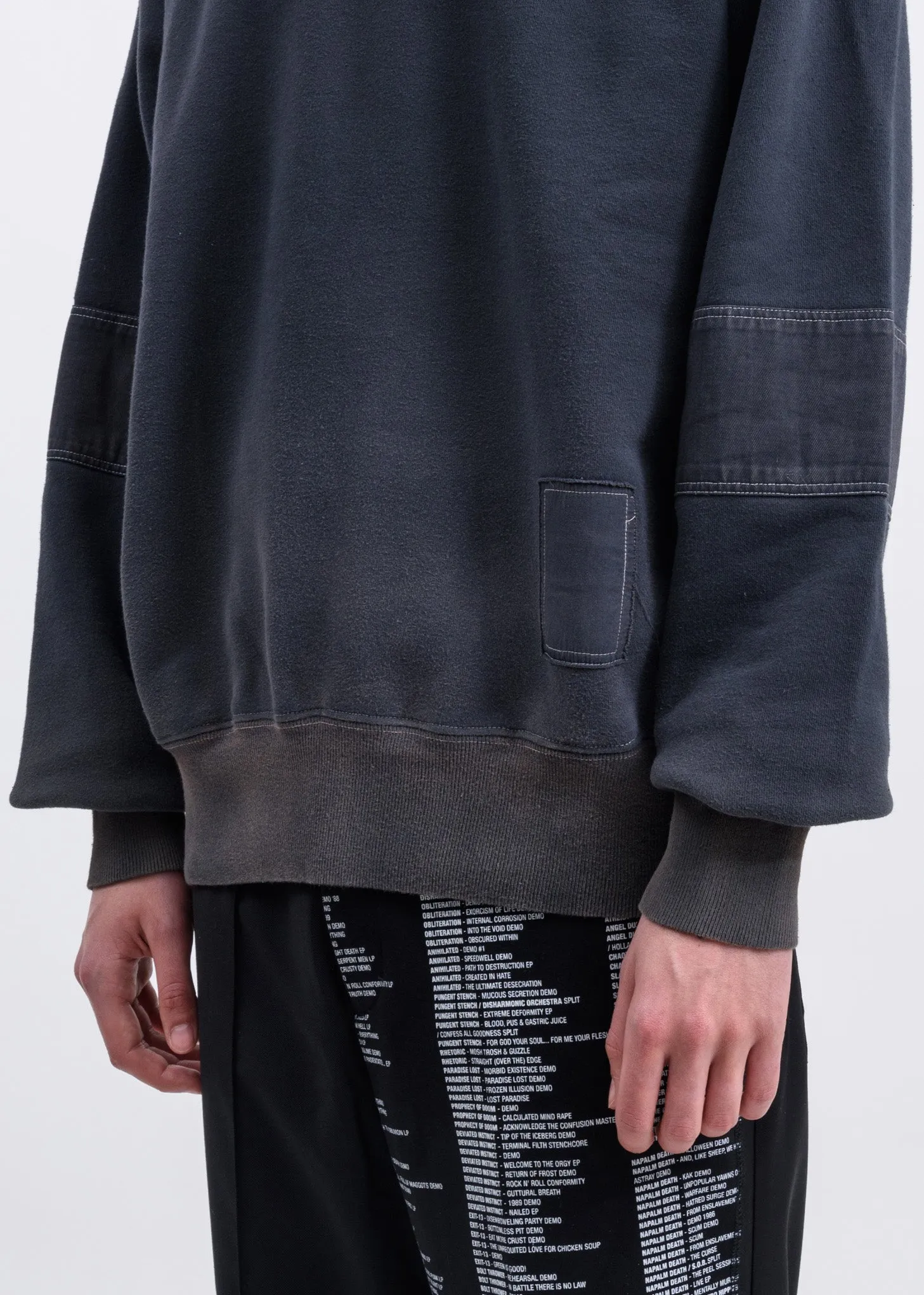 Black Bleach Patchwork Sweater