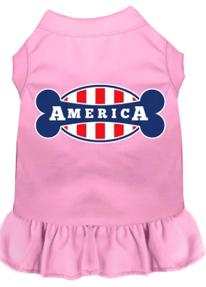 Bonely In America Screen Print Dress Light Pink Sm