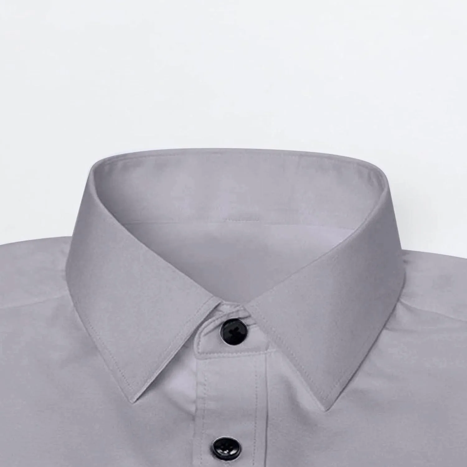 Cambkatl Men's Slim Fit Dress Shirts Stretch Long Sleeve Classic Solid Business Casual Button Down Shirts