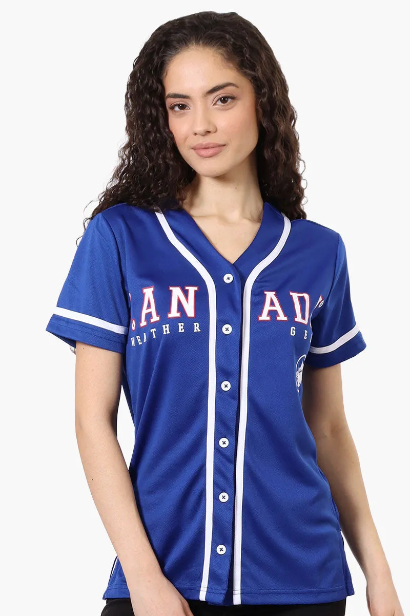 Canada Weather Gear Chest Logo Baseball Tee - Blue