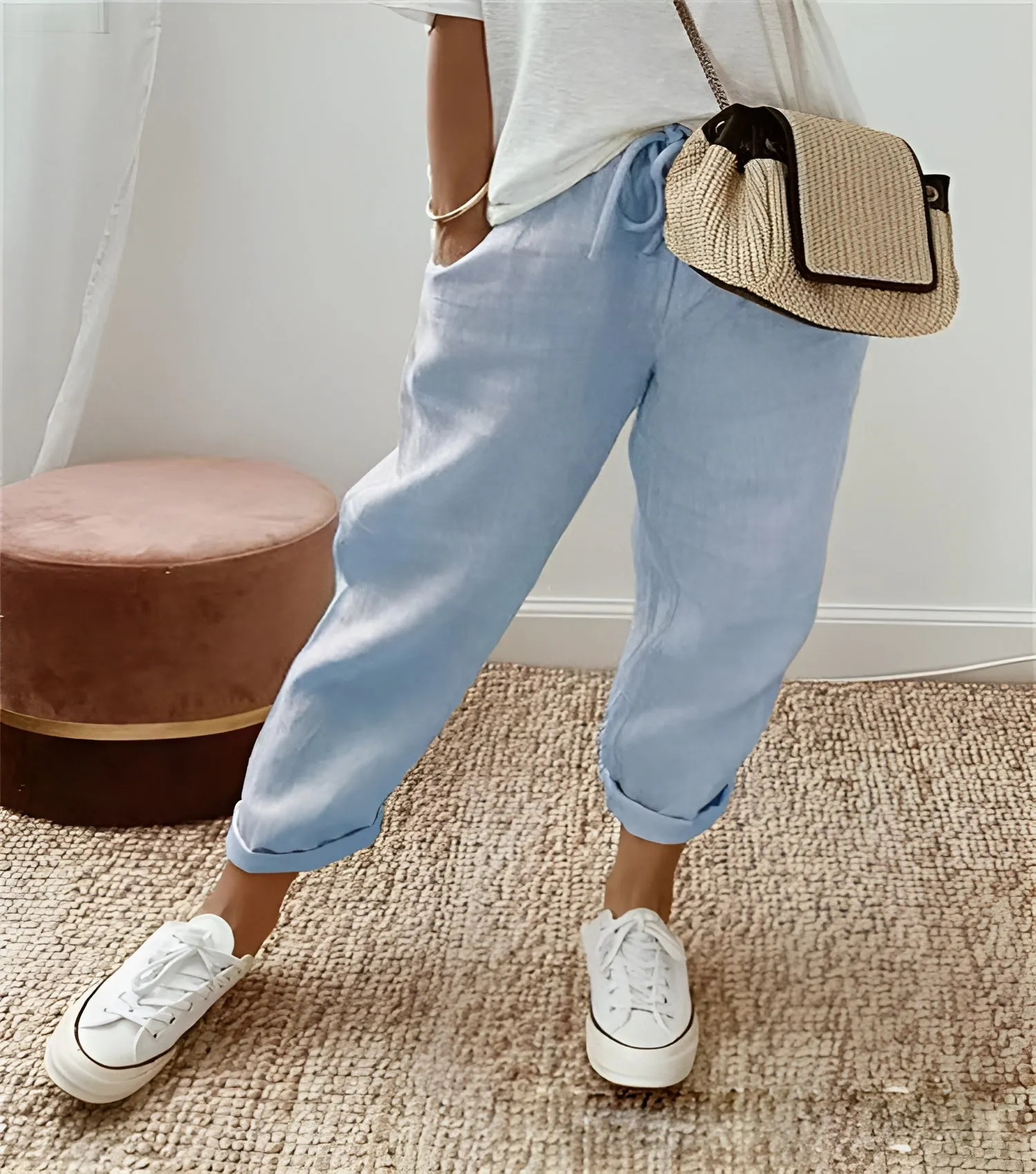 Elisa | Chic Cotton Linen Trousers