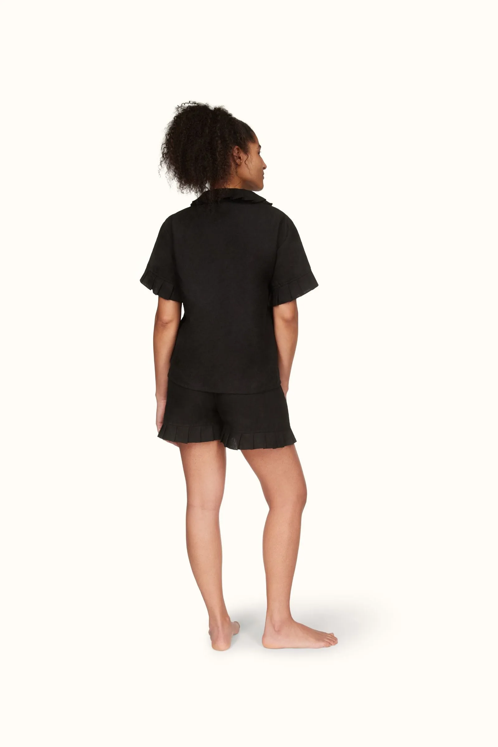 Gaia ~ Black Linen Pyjama Set