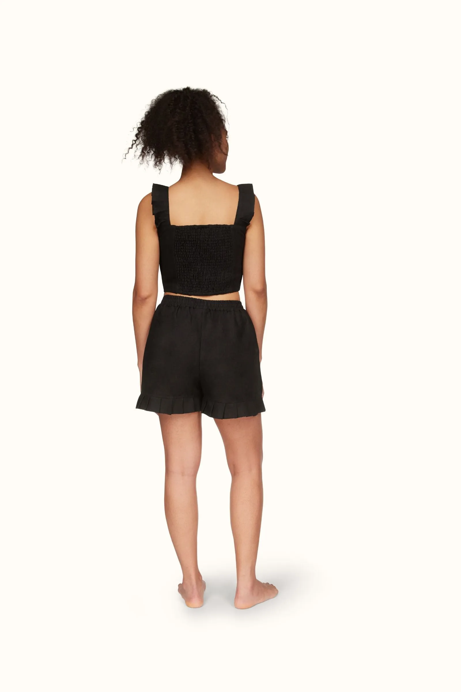 Gaia ~ Black Linen Pyjama Set