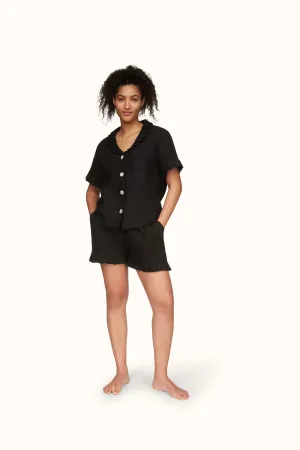 Gaia ~ Black Linen Pyjama Set