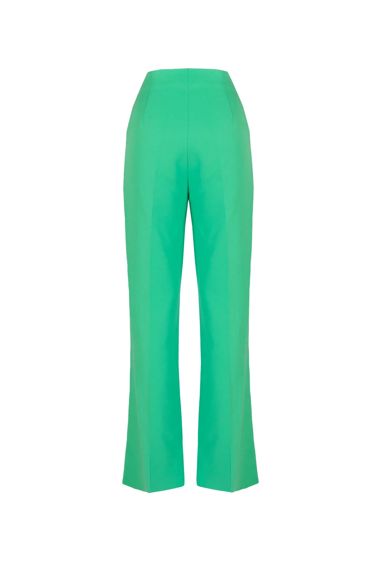 Green High Waist Trousers With Pocket
