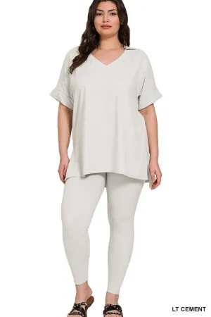 High Quality Buttery-Soft Breathable SD Loungewear Set (Lt Cement)
