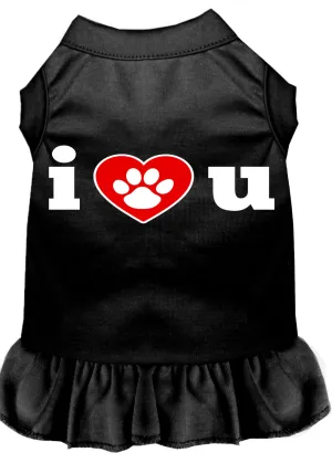 I Heart You Screen Print Dress Black Xxl