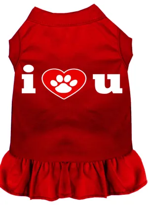 I Heart You Screen Print Dress Red Xxl