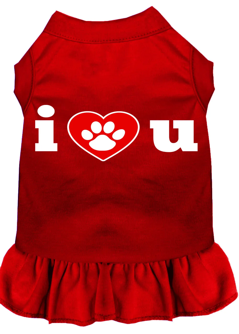 I Heart You Screen Print Dress Red Xxl