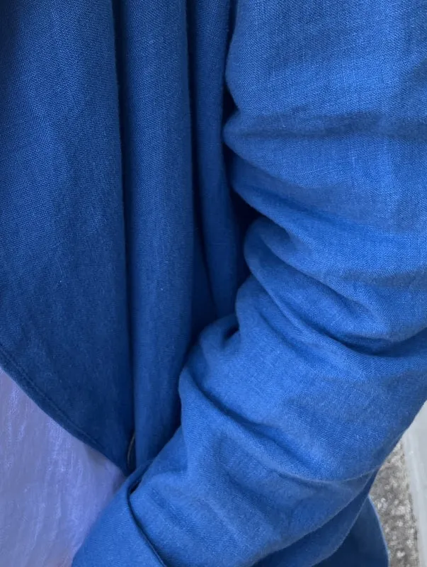Jiva Antique  Wash Linen Catherine Coat - Dark Blue