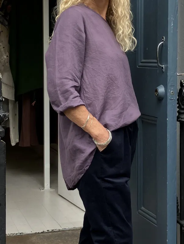 Jiva Maria Shirt - Aubergine - Ramie
