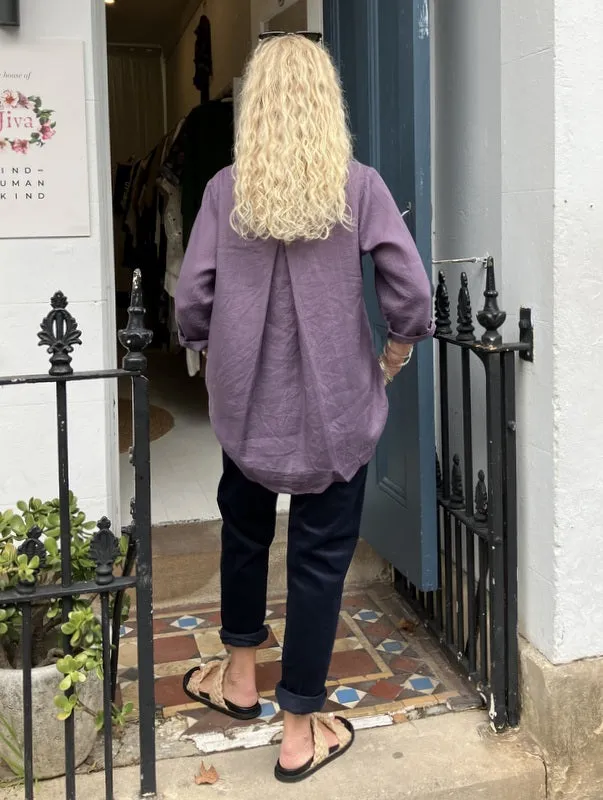Jiva Maria Shirt - Aubergine - Ramie