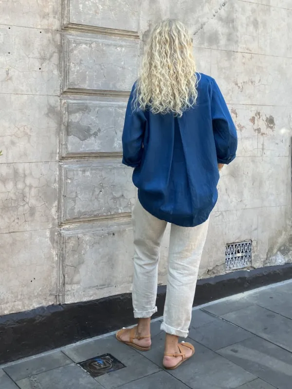 Jiva Maria Shirt - Dark Blue - Ramie