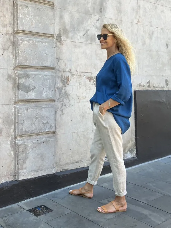 Jiva Maria Shirt - Dark Blue - Ramie
