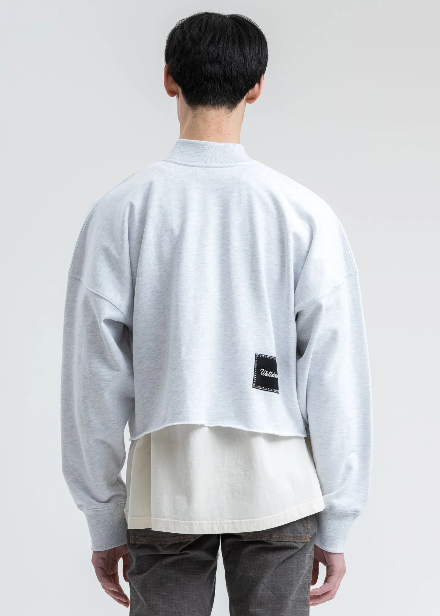 Melange Grey Smiley Raw Edge Sweatshirt