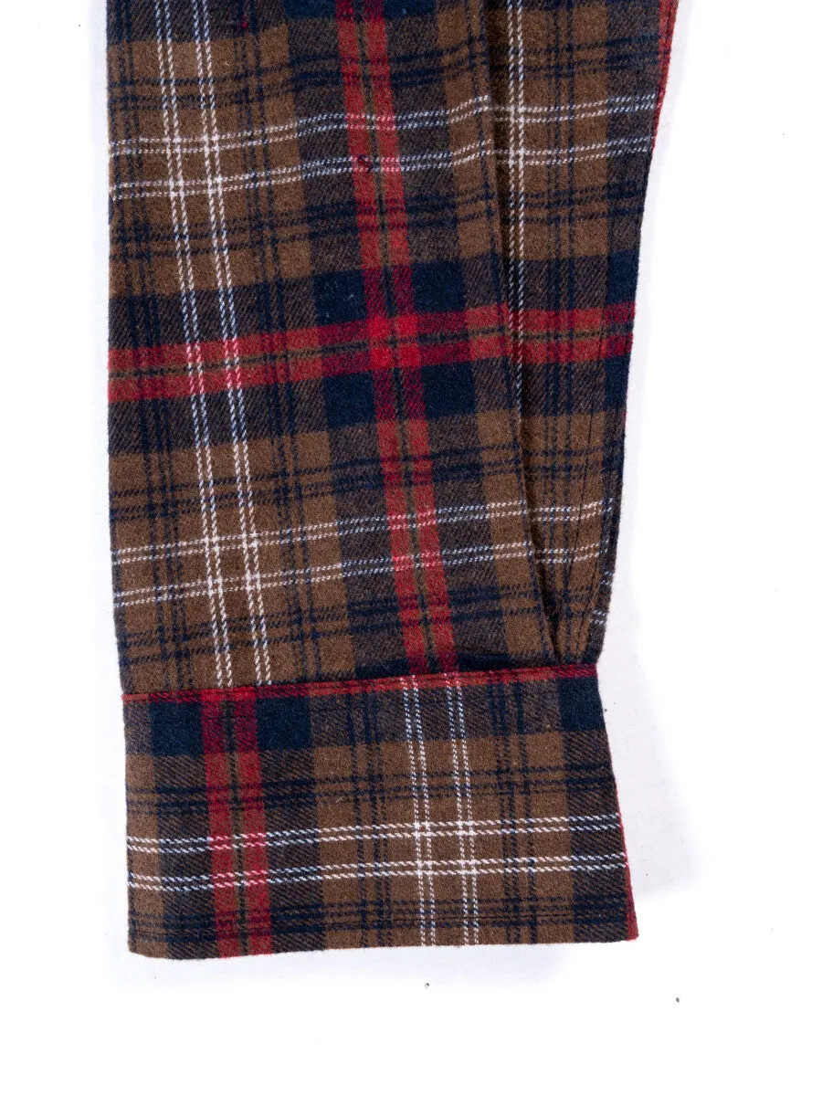 Men Brown/Red Flannel Button Down Shirt