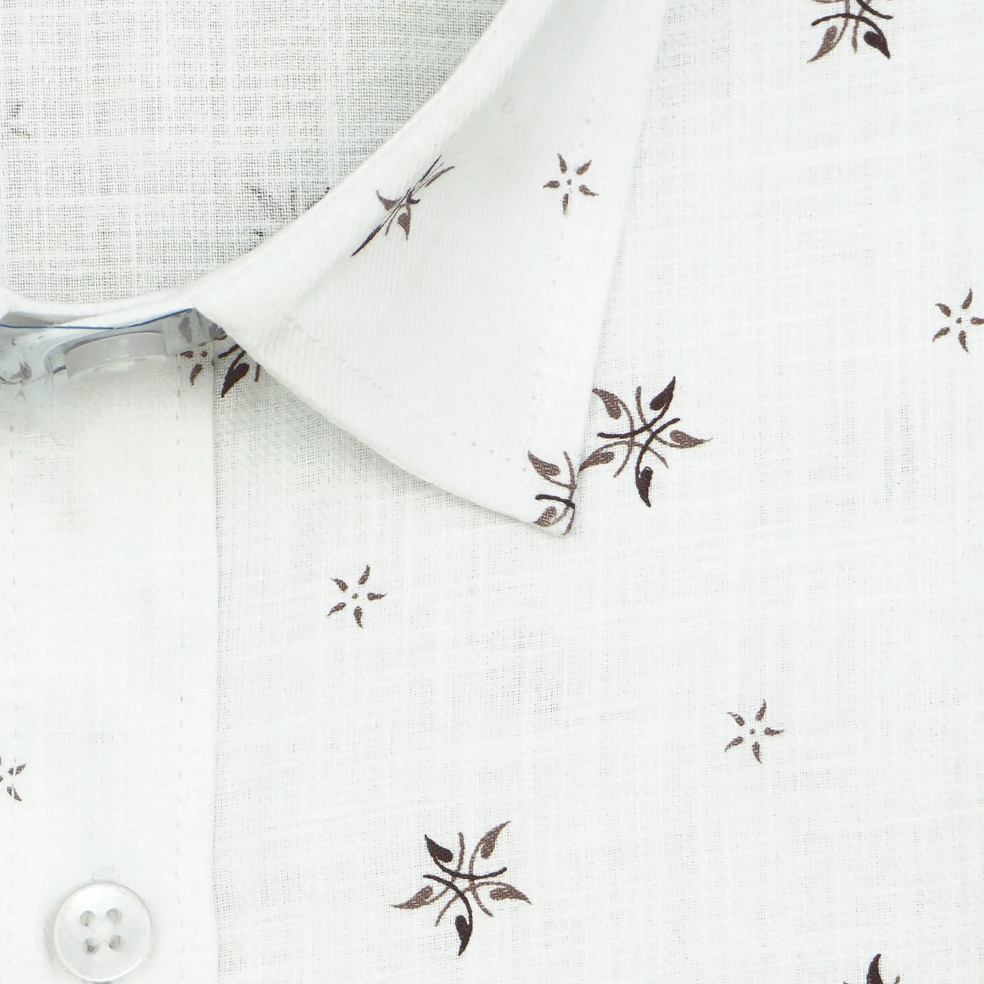 Men's 100% Cotton Printed Half Sleeves Shirt (Brown)