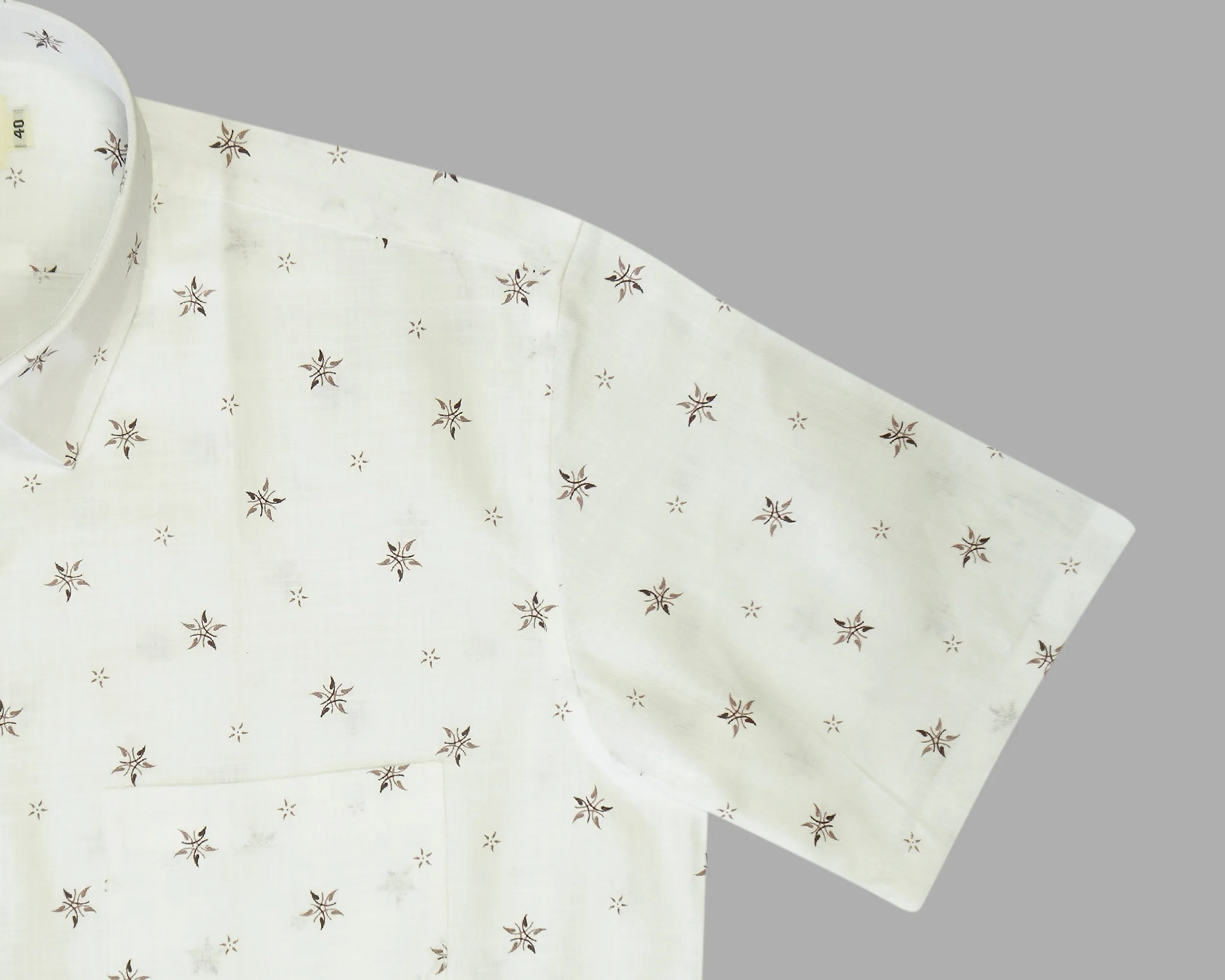 Men's 100% Cotton Printed Half Sleeves Shirt (Brown)
