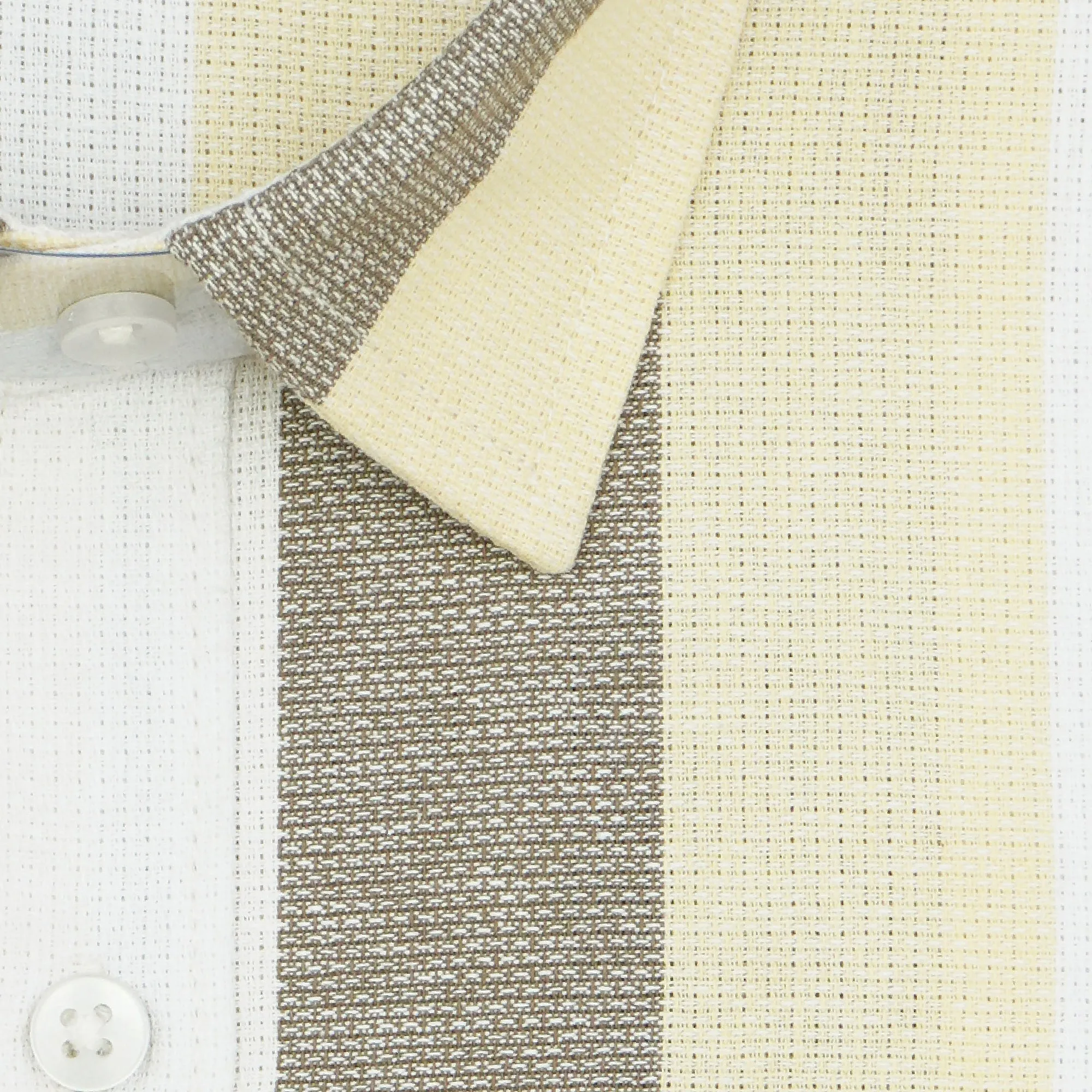 Men's 100% Cotton Striped Half Sleeves Shirt (Beige)