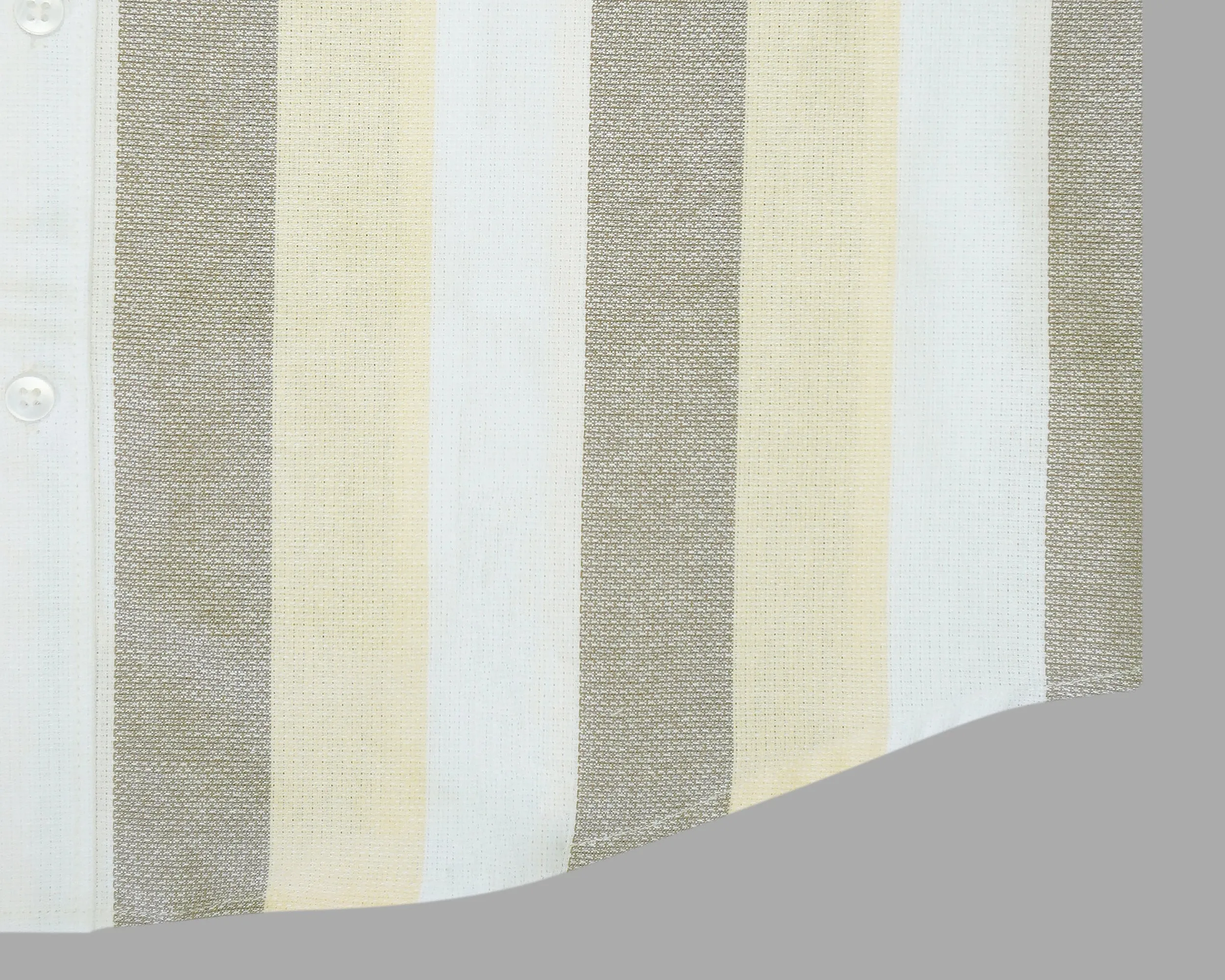 Men's 100% Cotton Striped Half Sleeves Shirt (Beige)