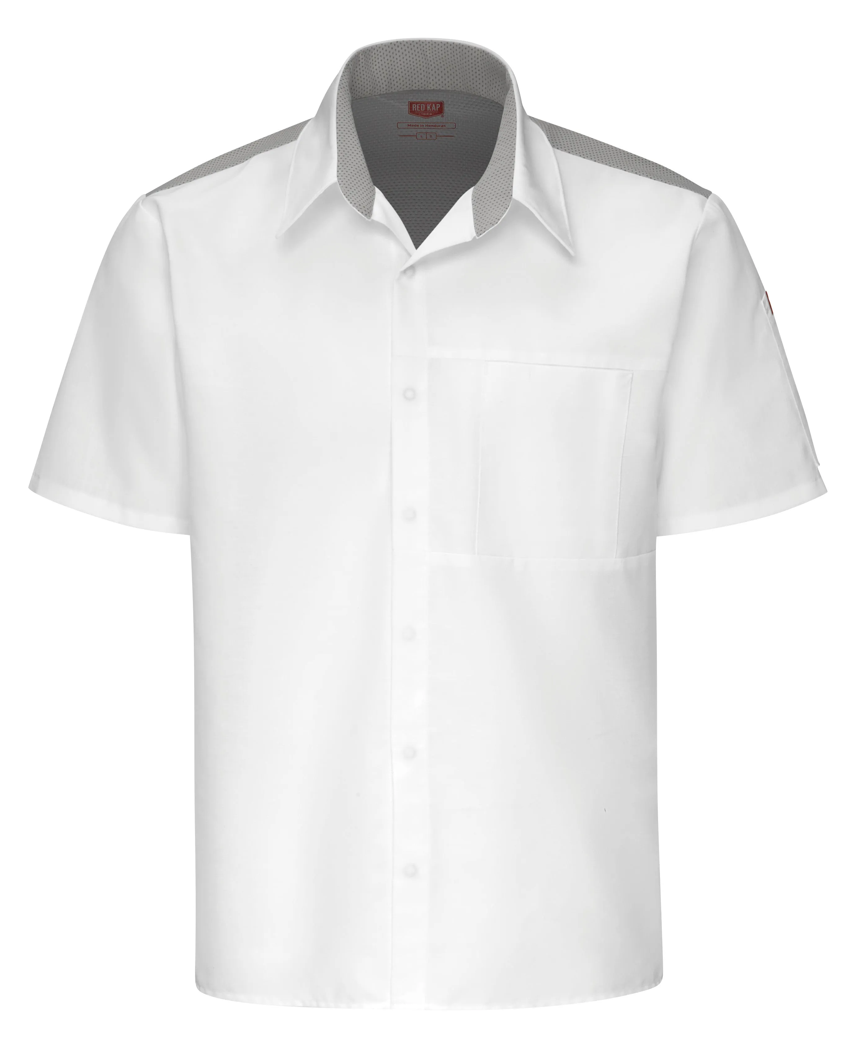 Men's Airflow Cook Shirt with OilBlok 502M - White with White/Gray Mesh