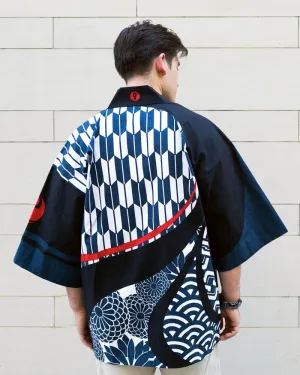 Modern Happi Jacket, Slab Cotton, Multi