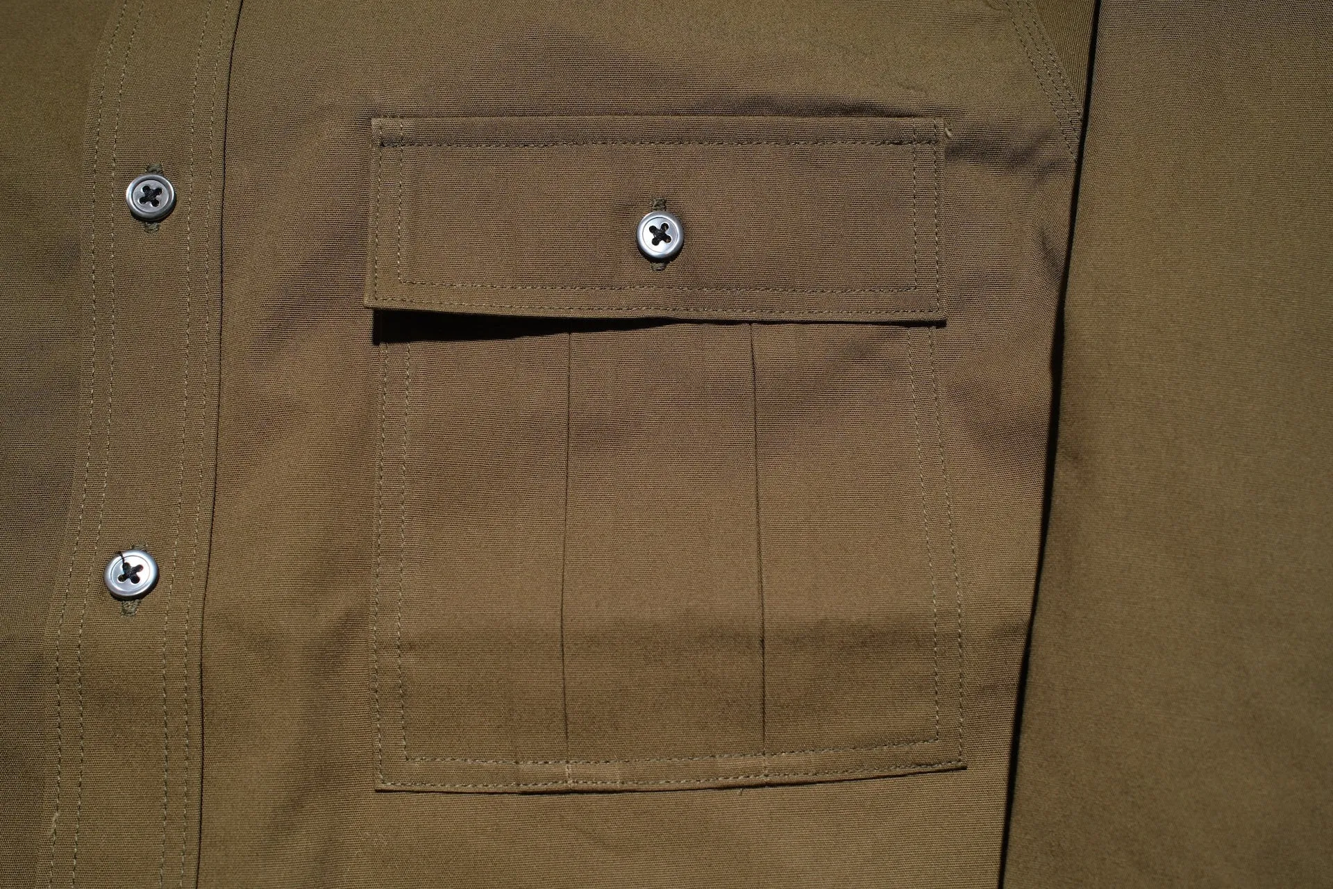 Momotaro 8oz Duck Canvas Military Style Workshirt (Olive)