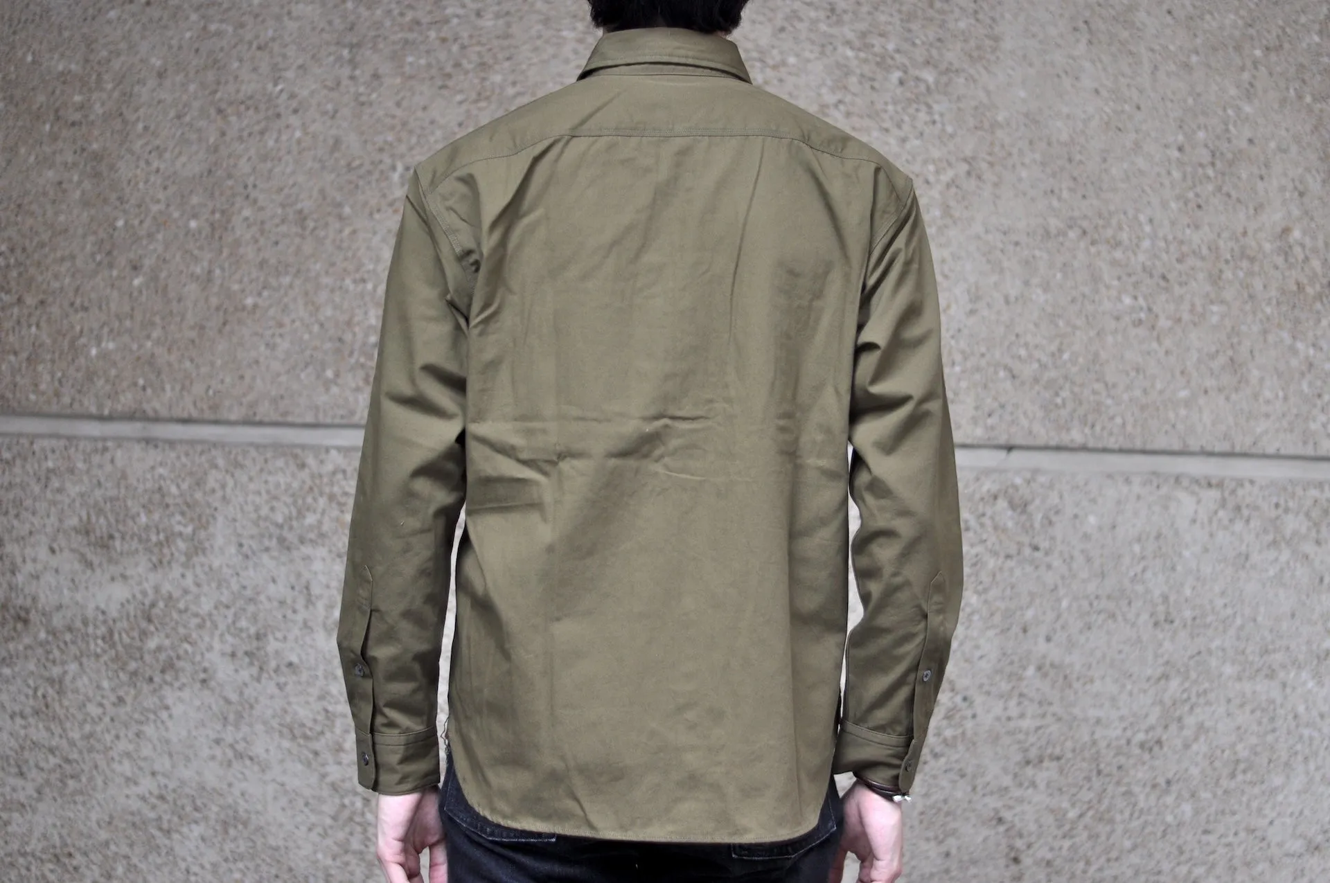 Momotaro 8oz Duck Canvas Military Style Workshirt (Olive)