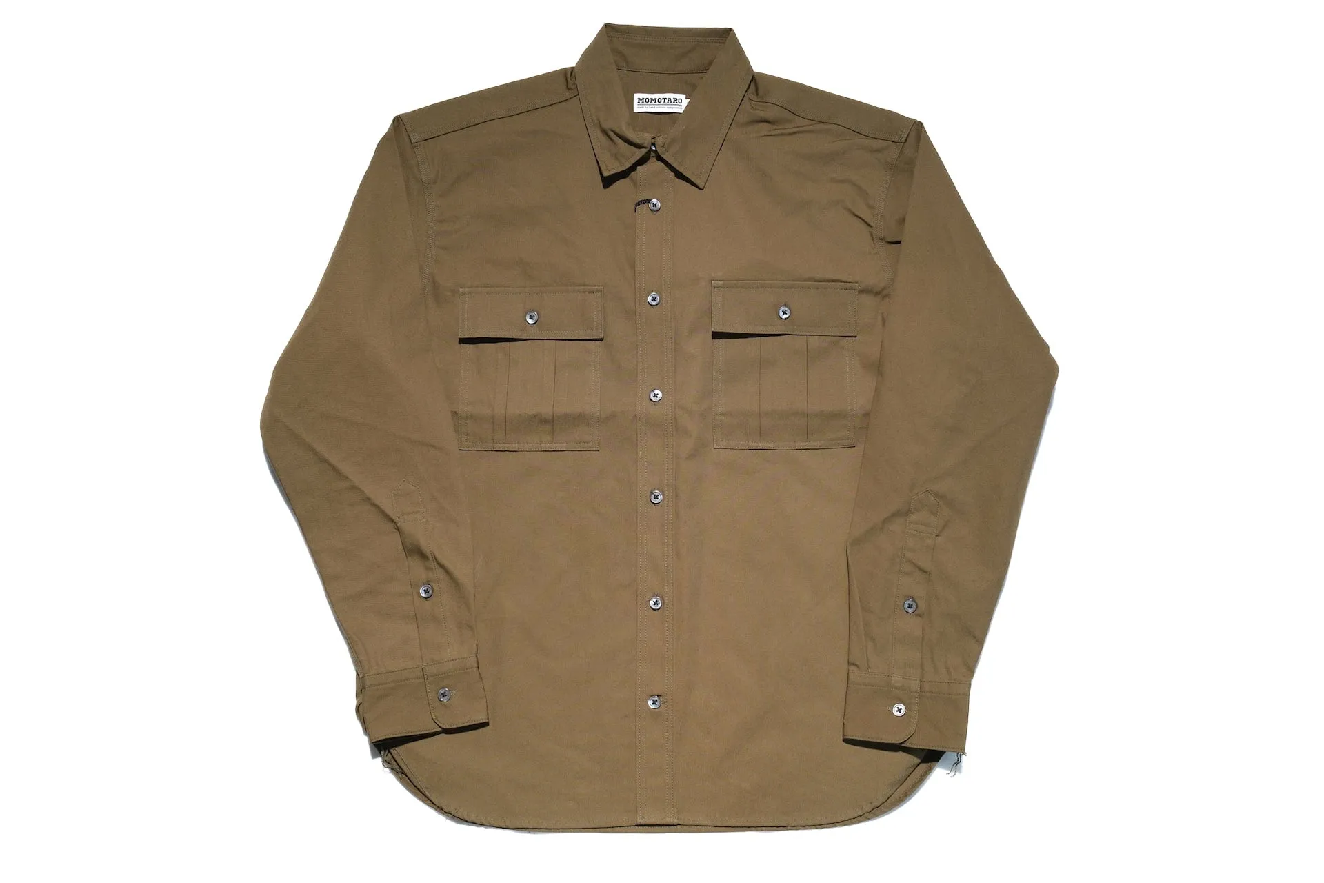 Momotaro 8oz Duck Canvas Military Style Workshirt (Olive)