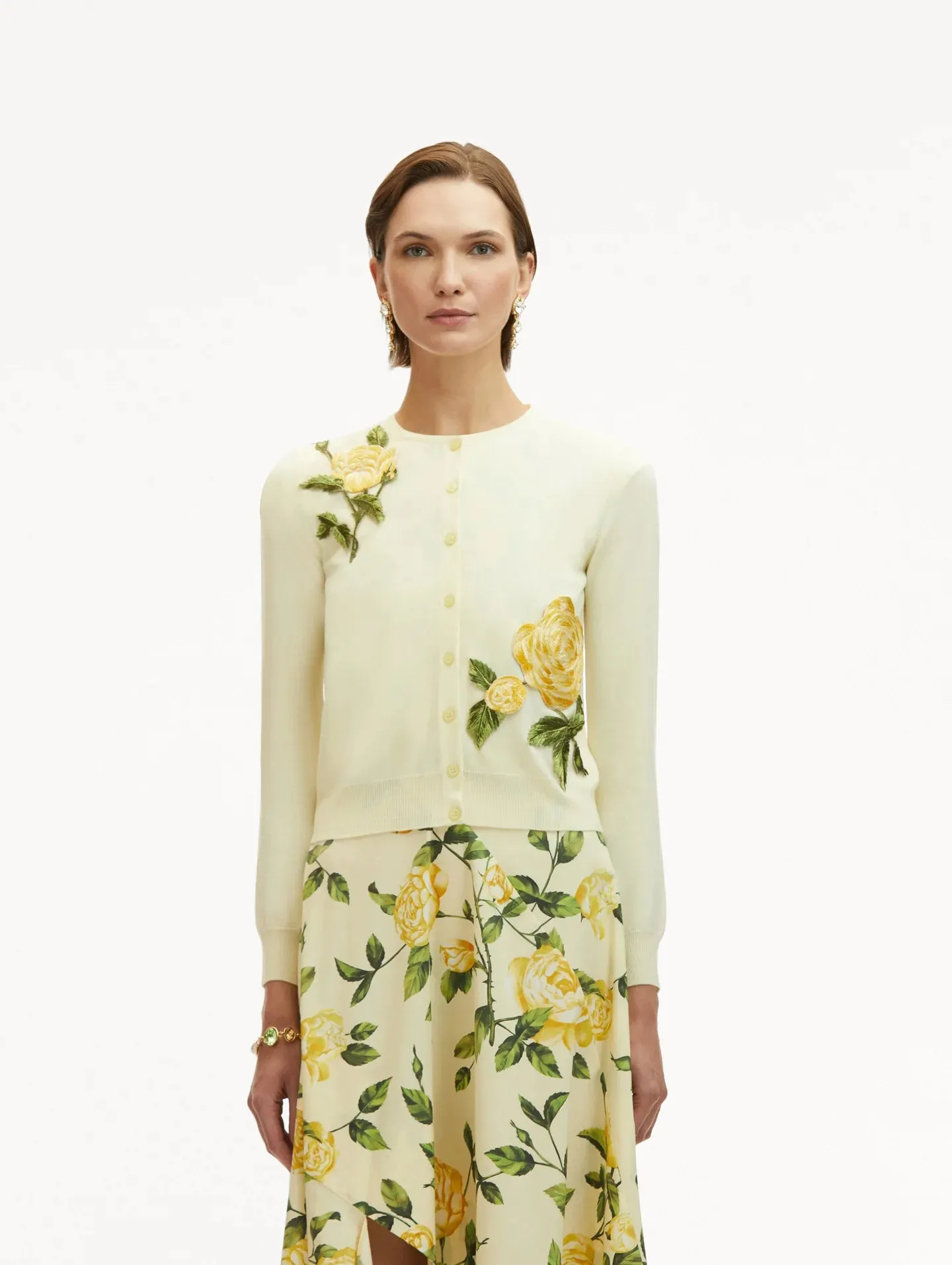 Oscar de la Renta - Yellow Rose Cardigan