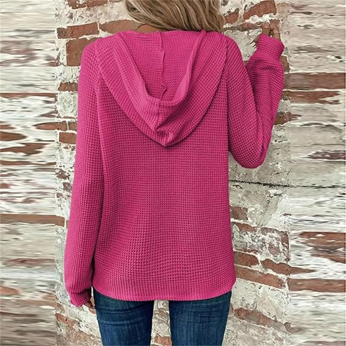 Oversized Hoodies for Women,Soft V Neck Knit Hooded Sweatshirt,Lightweight Fall Long Sleeve Pullover Tops