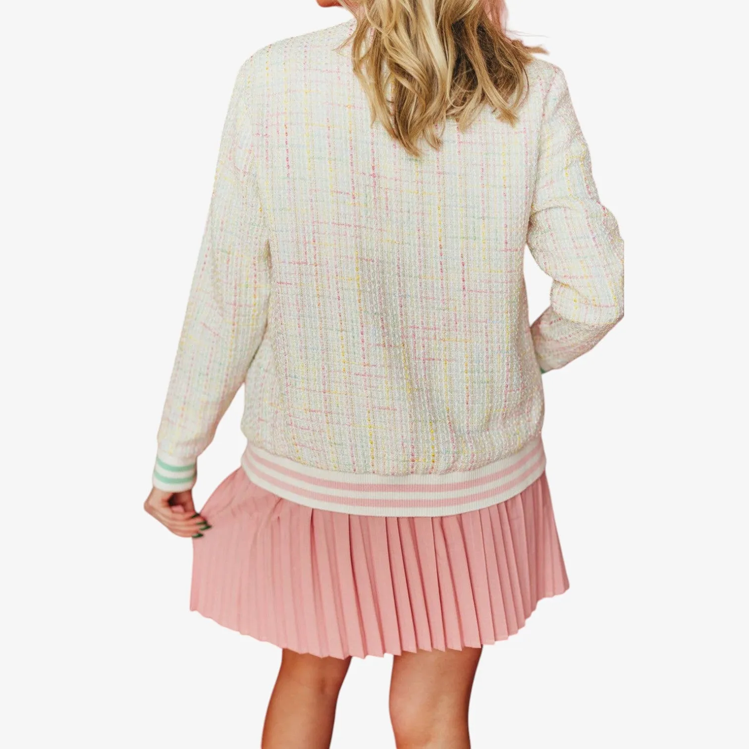 Pastel Tweed Cardigan