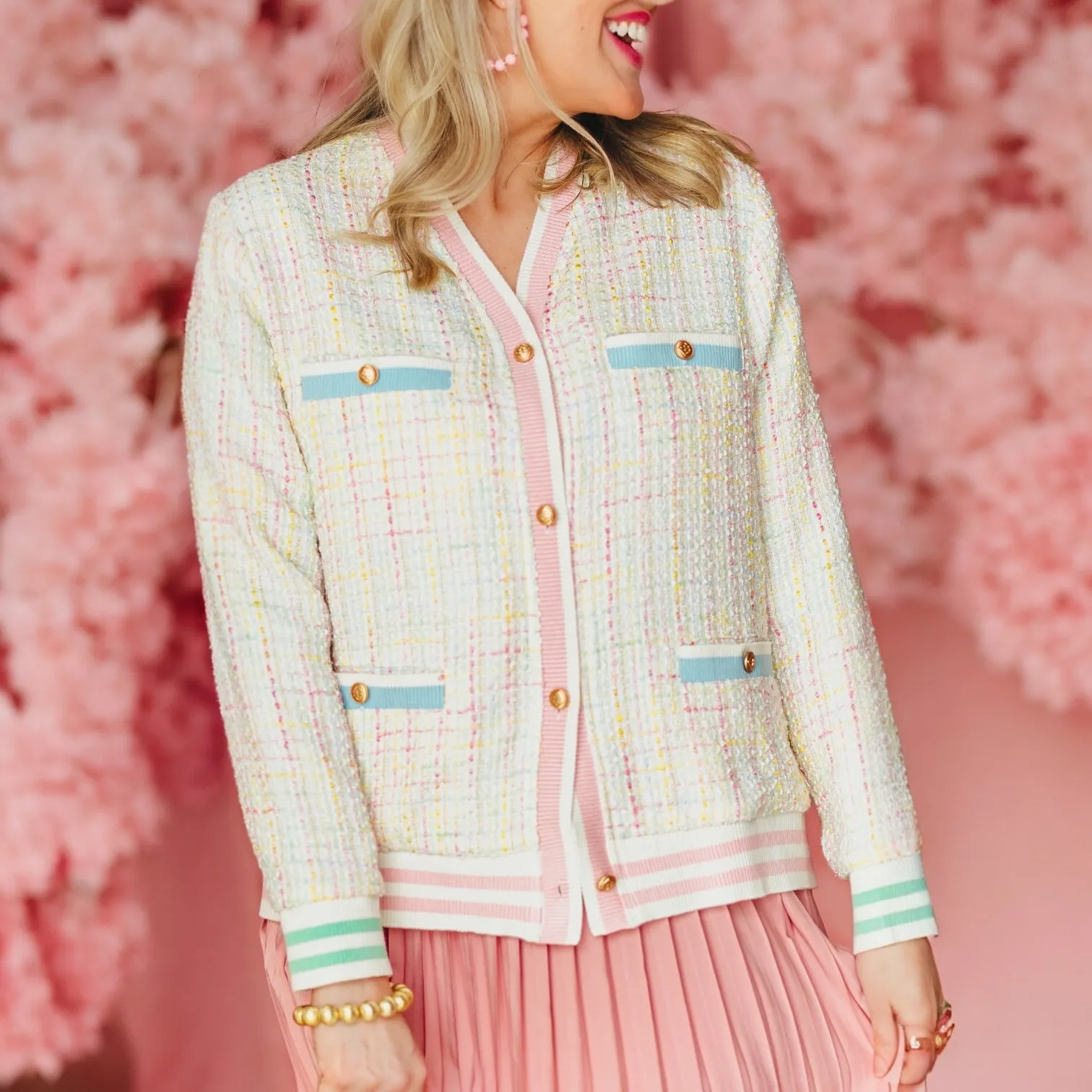 Pastel Tweed Cardigan