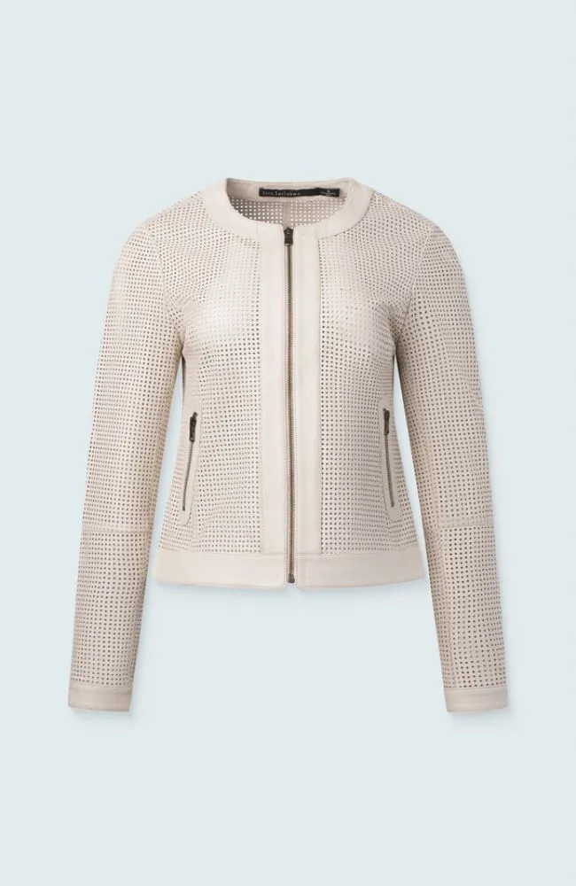 Perforated Leather Moto Jkt