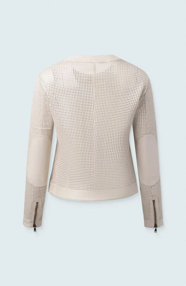 Perforated Leather Moto Jkt