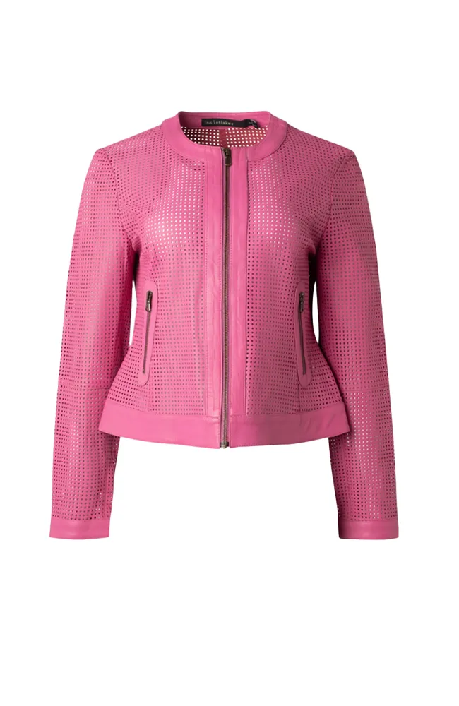 Perforated Leather Moto Jkt