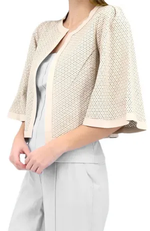 Perforated Leather Short Jacket