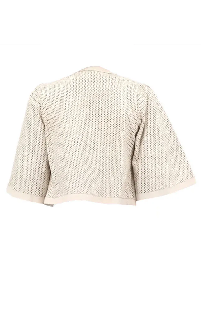 Perforated Leather Short Jacket