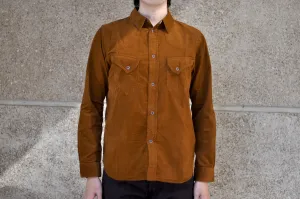 Pure Blue Japan 8oz "Silky-Smooth" Corduroy Western Shirt (Camel)