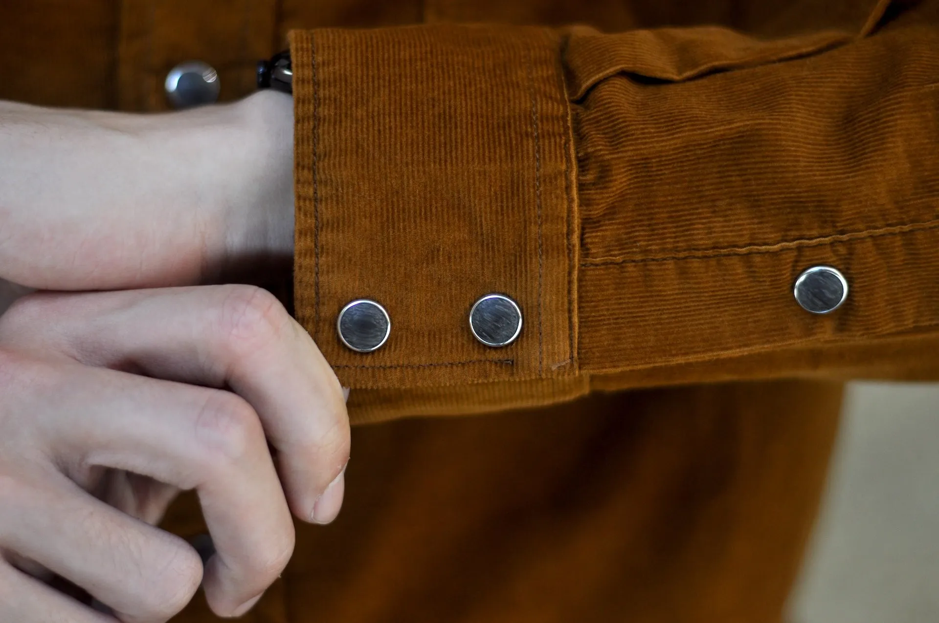 Pure Blue Japan 8oz "Silky-Smooth" Corduroy Western Shirt (Camel)