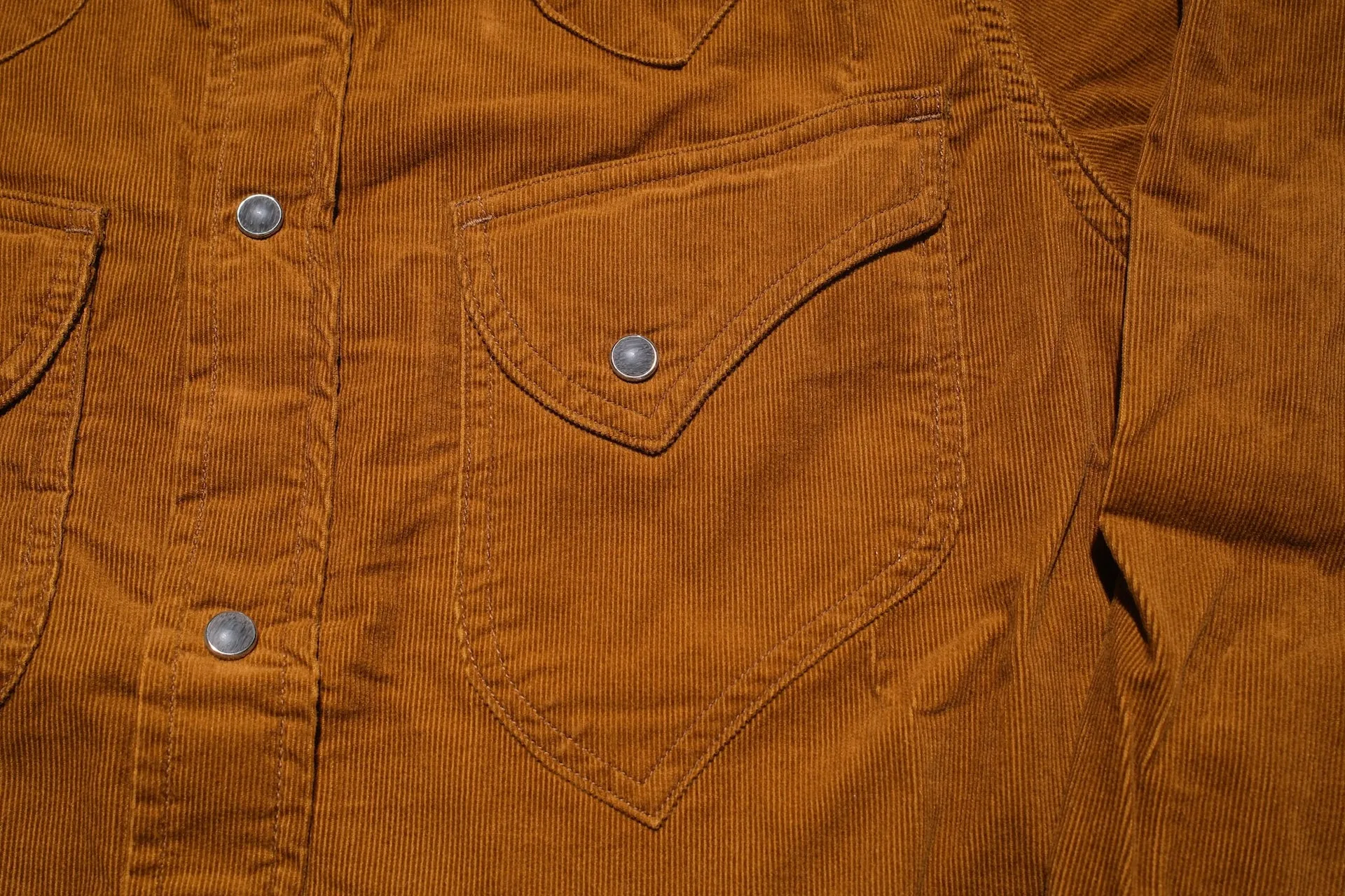 Pure Blue Japan 8oz "Silky-Smooth" Corduroy Western Shirt (Camel)