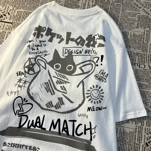 Purrfect Cat Print Summer Tee