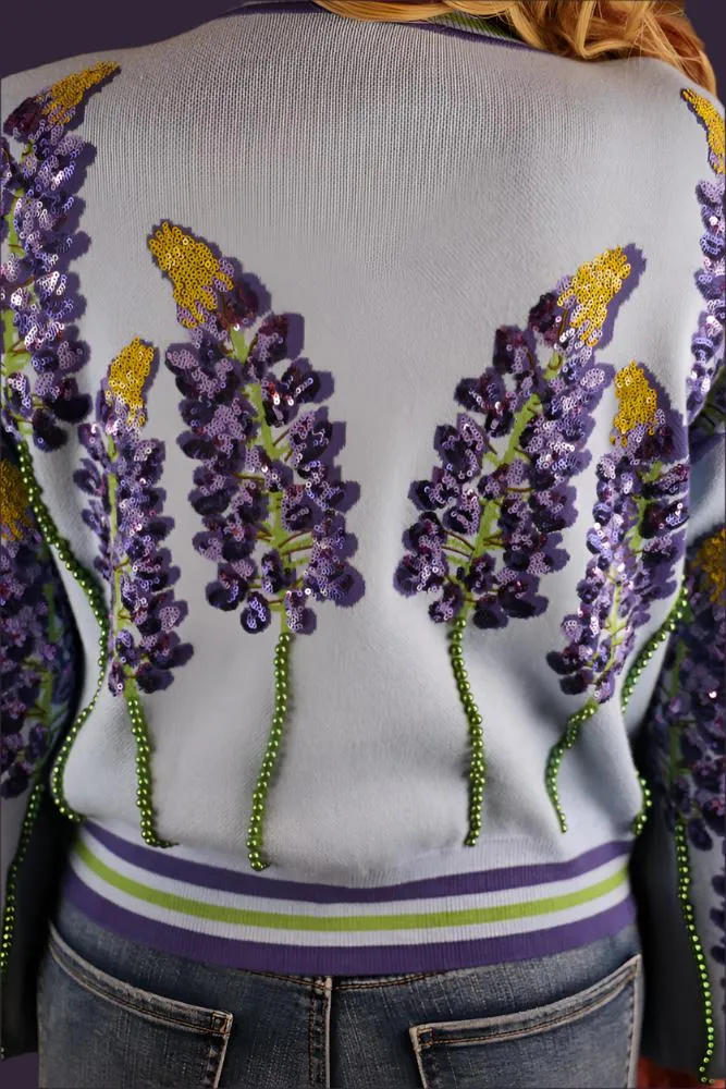 Queen Of Sparkles Pale Blue Bonnets Cardigan