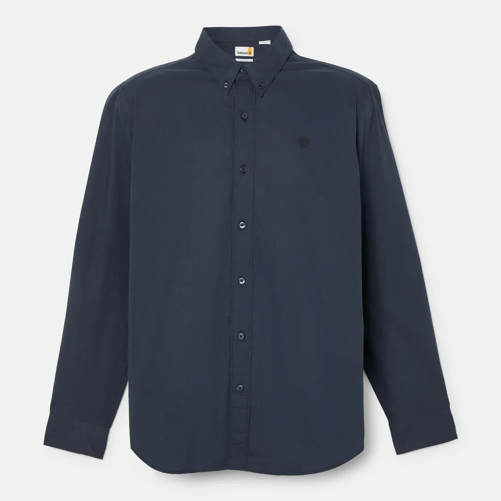 Regular Fit Stretch Poplin Shirt For Men